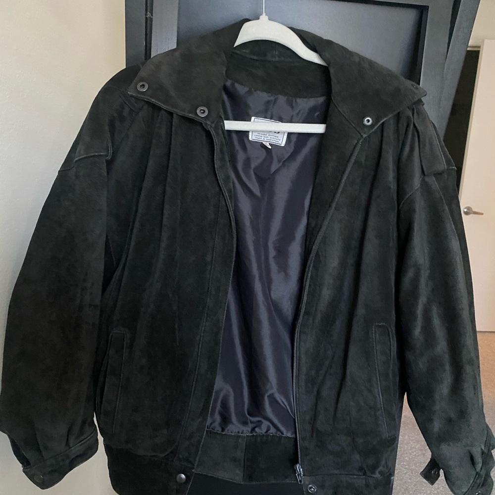 Opus Suede Leather Bomber Jacket